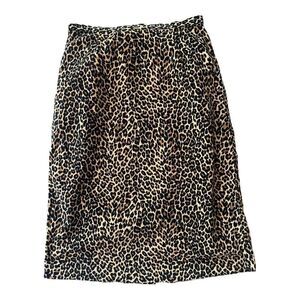 Vintage Newport Jeanology Leopard High Waist Pencil Skirt Size 8 Animal Print